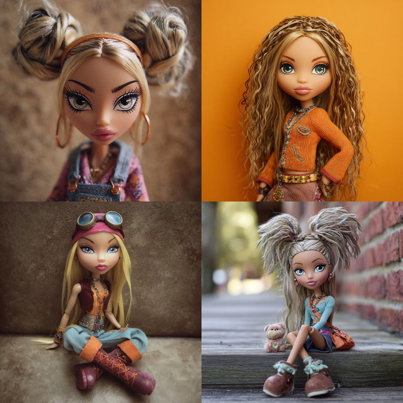 Bratz doll style, Midjourney V7, render 1 of 4