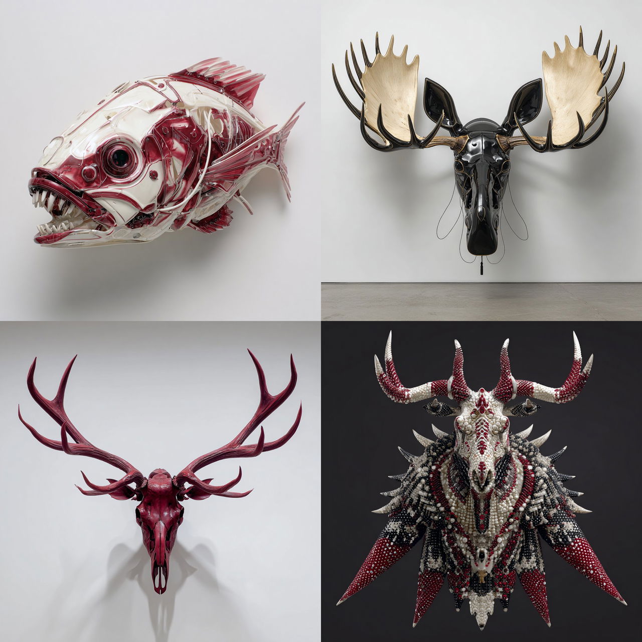 Brian Jungen style, Midjourney V7, render 1 of 4