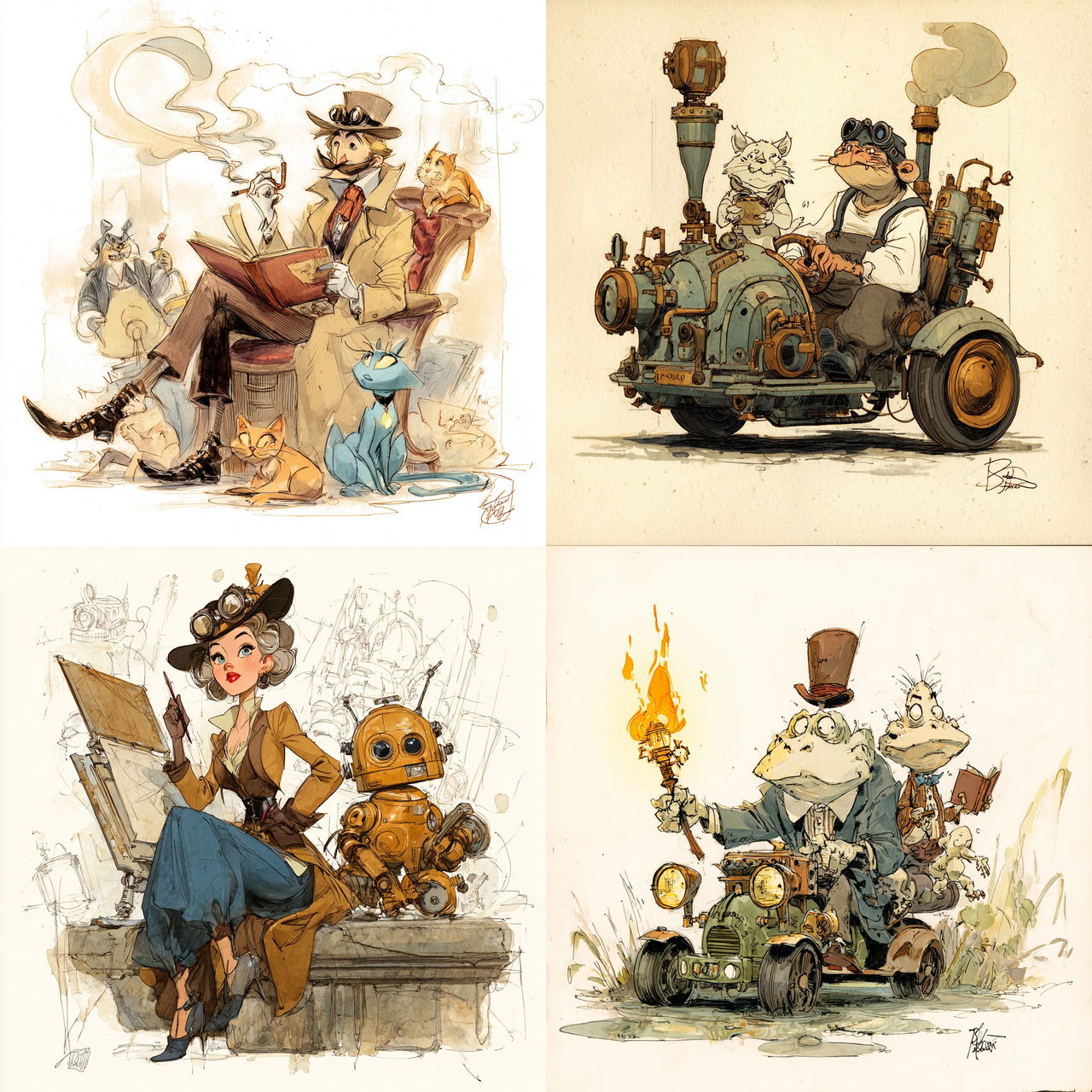Brian Kesinger style, Midjourney V7, render 1 of 4