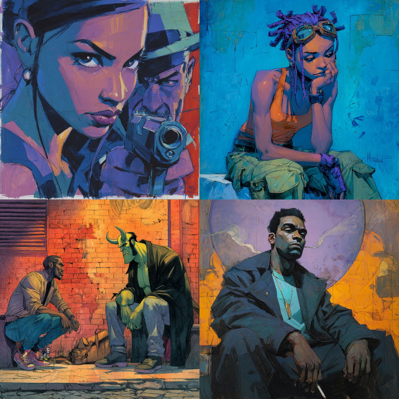 Brian Stelfreeze style, Midjourney V7, render 1 of 4