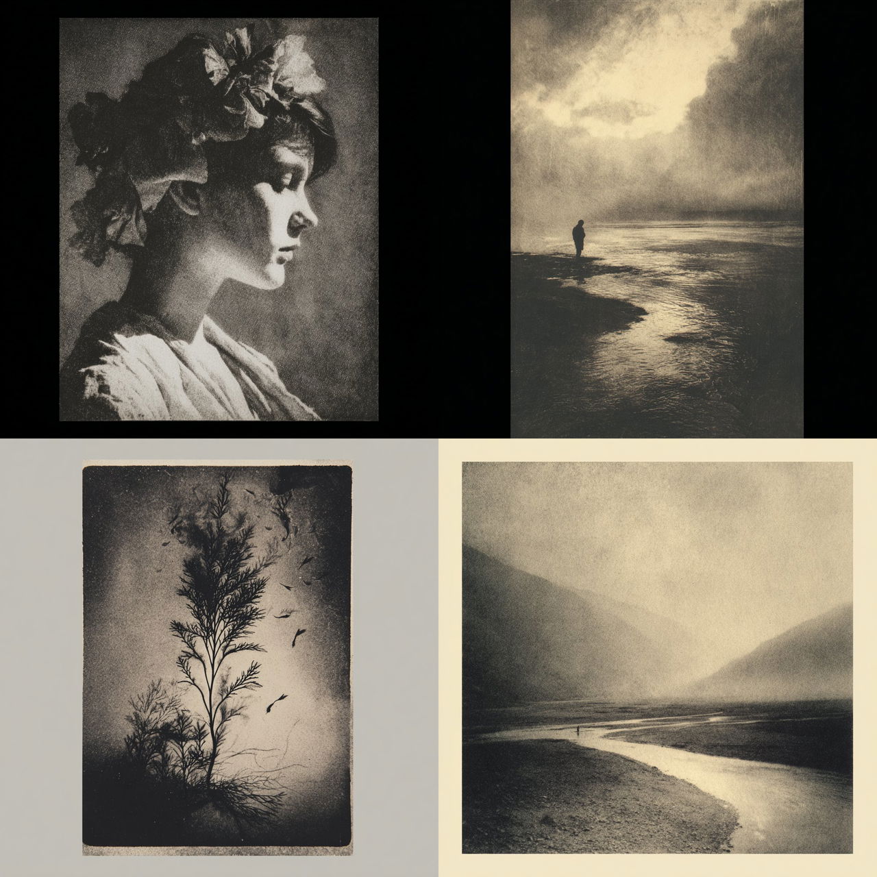 Bromoil print style, Midjourney V7, render 1 of 4