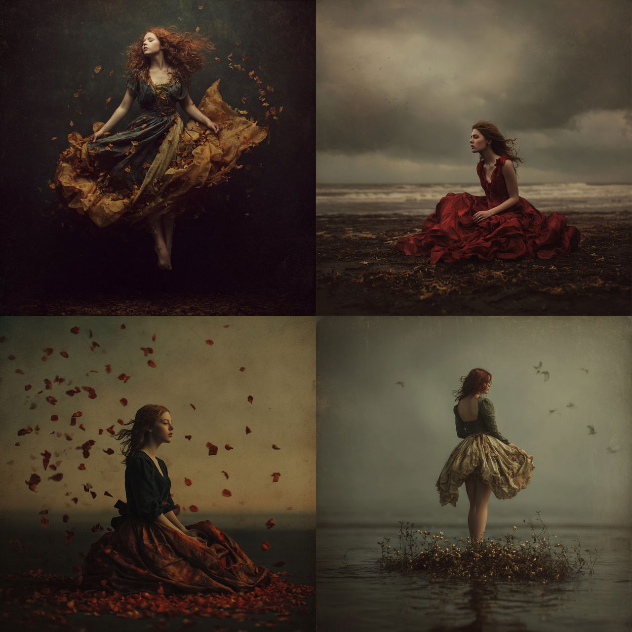 Brooke Shaden style, Midjourney V7, render 1 of 4