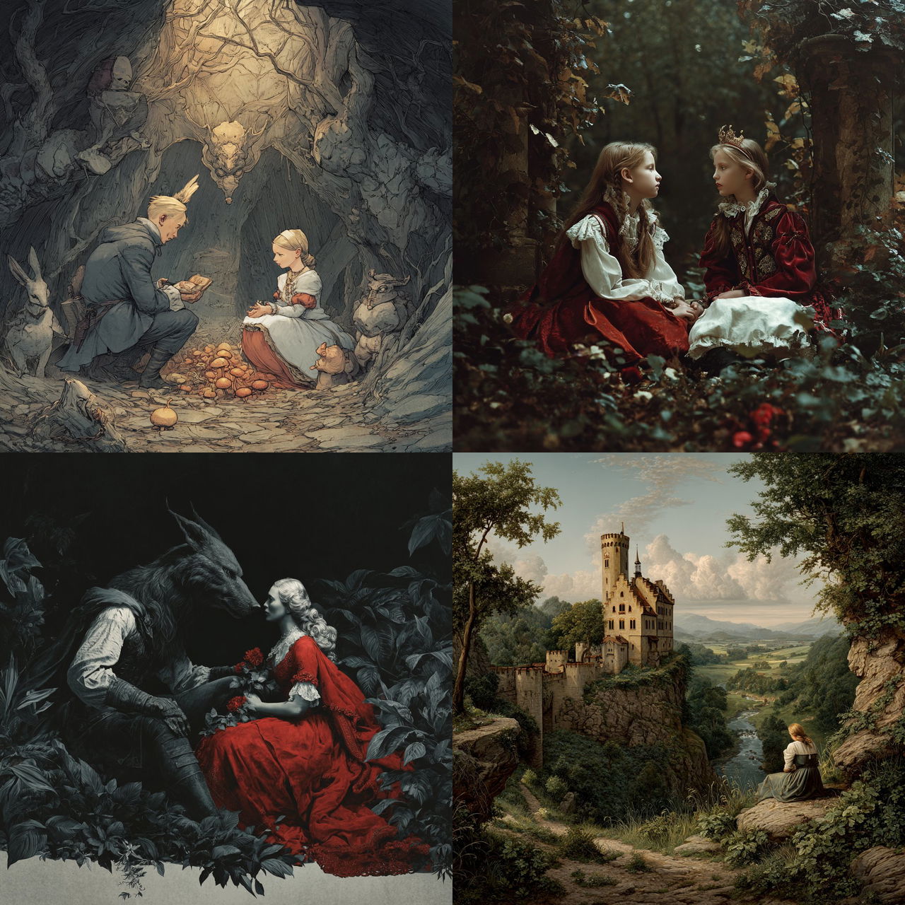 Brothers Grimm style, Midjourney V7, render 1 of 4