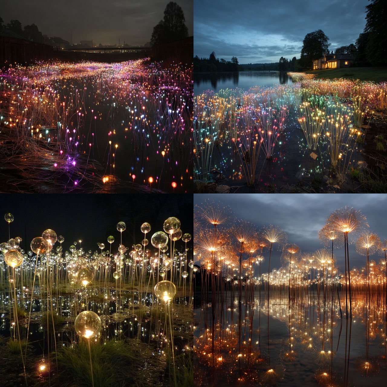 Bruce Munro style, Midjourney V7, render 1 of 4