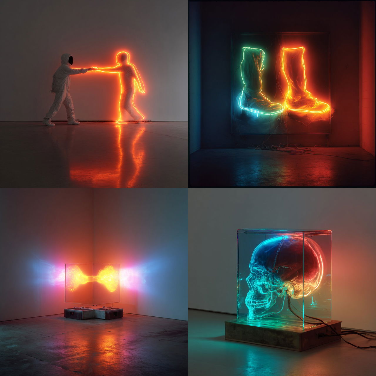 Bruce Nauman style, Midjourney V7, render 1 of 4