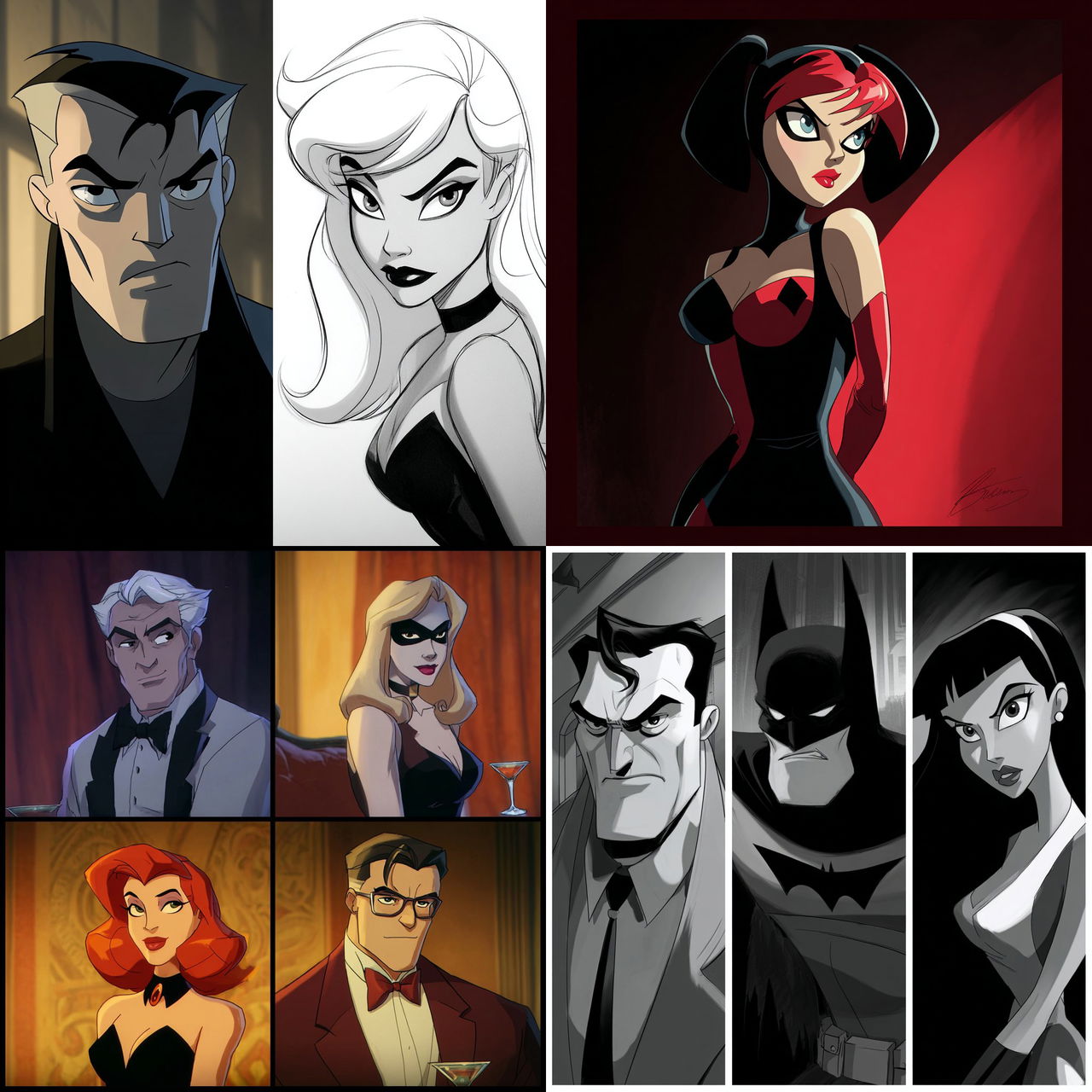 Bruce Timm style, Midjourney V7, render 1 of 4