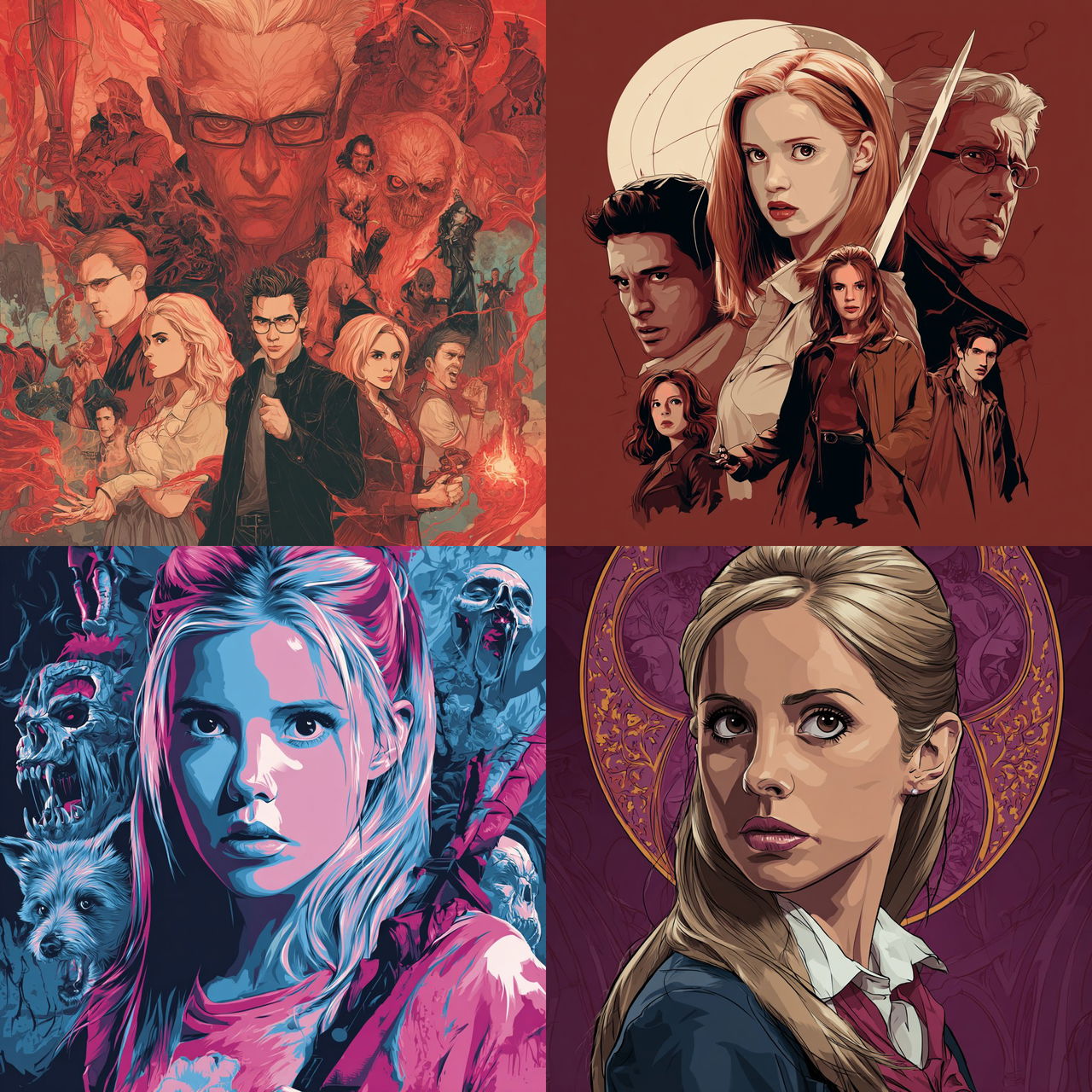 Buffy the Vampire Slayer style, Midjourney V7, render 1 of 4