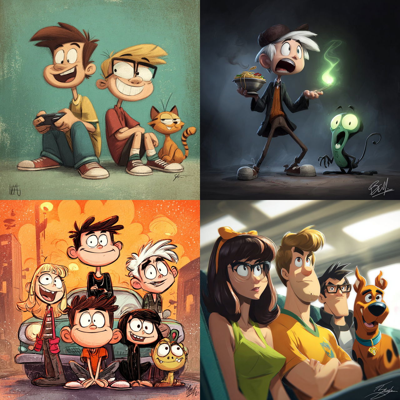 Butch Hartman style, Midjourney V7, render 1 of 4