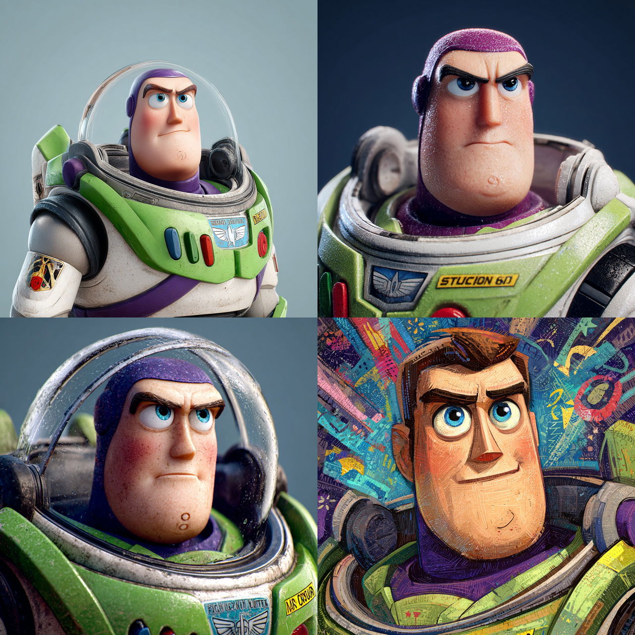 Buzz Lightyear style, Midjourney V7, render 1 of 4