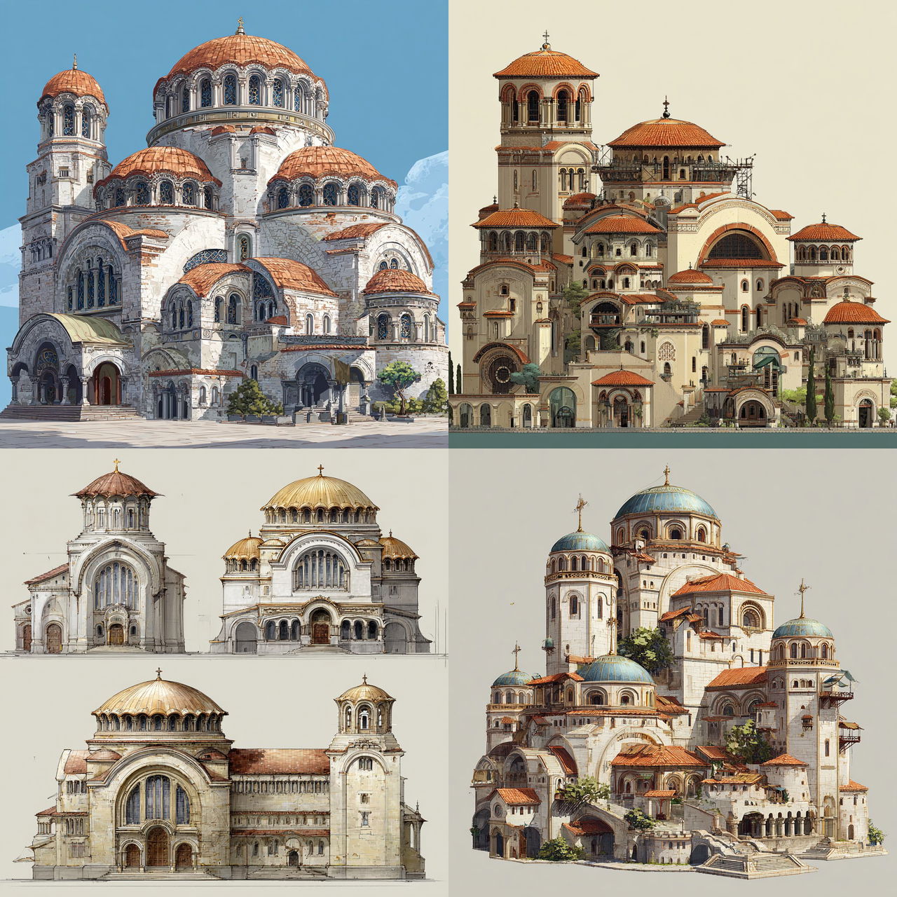 Byzantine architecture style, Midjourney V7, render 1 of 4