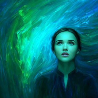 Marble Tempest style, Midjourney V7: photographic portrait of female protagonist