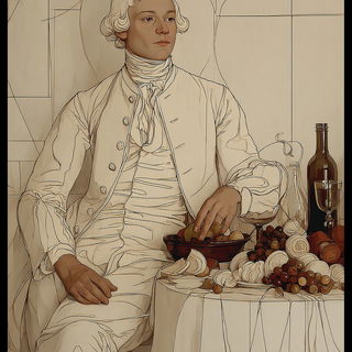 Contour Nomad style, Midjourney V7: classical 18th-century oil painting