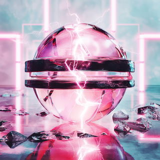 Neon Permafrost style, Midjourney V7: abstract 3D render