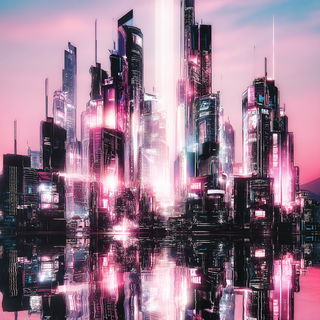 Neon Permafrost style, Midjourney V7: megacity with futuristic bioarchitecture