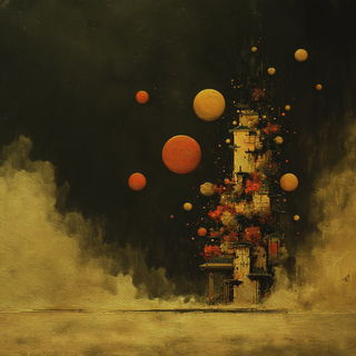 Mordant Pulpism style, Midjourney V7: abstract 3D render