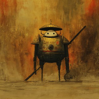 Mordant Pulpism style, Midjourney V7: concept art character design of retropunk steam knight