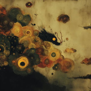 Mordant Pulpism style, Midjourney V7: creative pattern composition