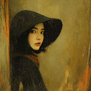 Mordant Pulpism style, Midjourney V7: photographic portrait of female protagonist