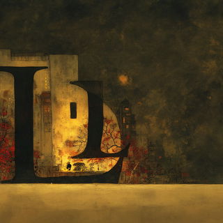 Mordant Pulpism style, Midjourney V7: typographic composition with large letters