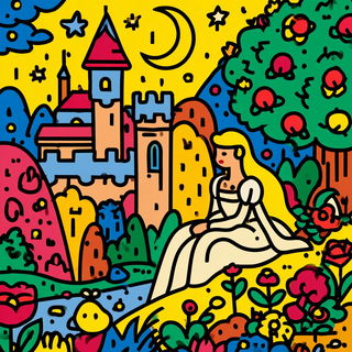 Duplicolor Folkform style, Midjourney V7: retro fairy-tale illustration