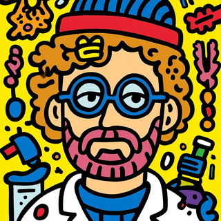 Duplicolor Folkform style, Midjourney V7: editorial illustration for popular scientific magazine cover