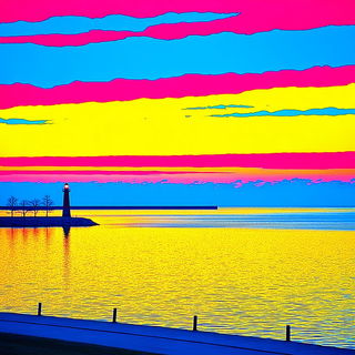 Duplicolor Folkform style, Midjourney V7: realistic landscape photograph of quiet dawn