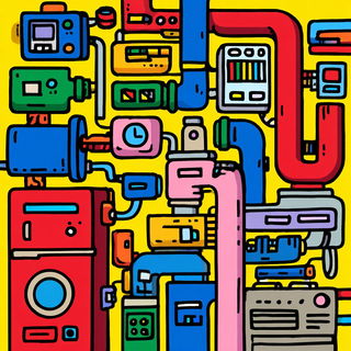 Duplicolor Folkform style, Midjourney V7: technical infrastructure blueprint schematics