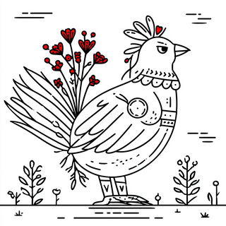 Portalink style, Midjourney V7: traditional folk art