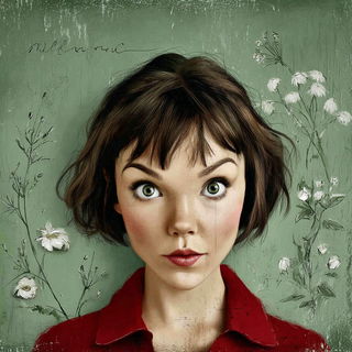 Sea-Green Tidemark style, Midjourney V7: photographic portrait of female protagonist