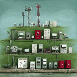 Sea-Green Tidemark style, Midjourney V7: technical infrastructure blueprint schematics