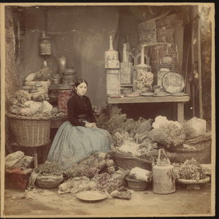 Albumen Surrealism style, Midjourney V7: traditional folk art