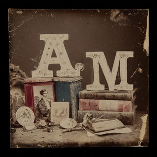Albumen Surrealism style, Midjourney V7: typographic composition with large letters