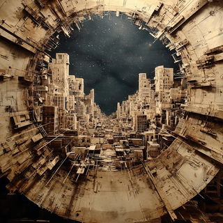 Sepiatrek style, Midjourney V7: abstract 3D render