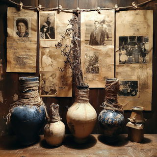 Sepiatrek style, Midjourney V7: traditional folk art