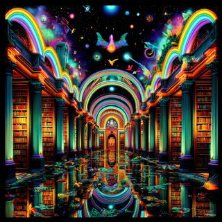 Rainbow Marquee Wilderness style, Midjourney V7: Midlibrary