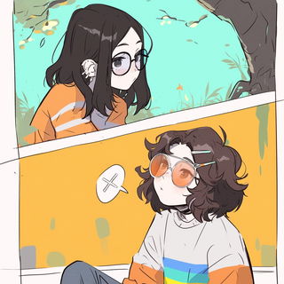 Rainbow Marquee Wilderness style, Midjourney V7: black-and-white manga comic strip