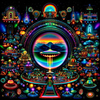 Rainbow Marquee Wilderness style, Midjourney V7: technical infrastructure blueprint schematics