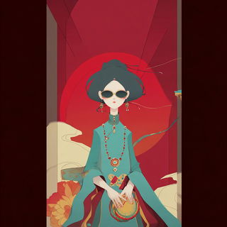 Bannervane style, Midjourney V7: haute-couture fashion outfit