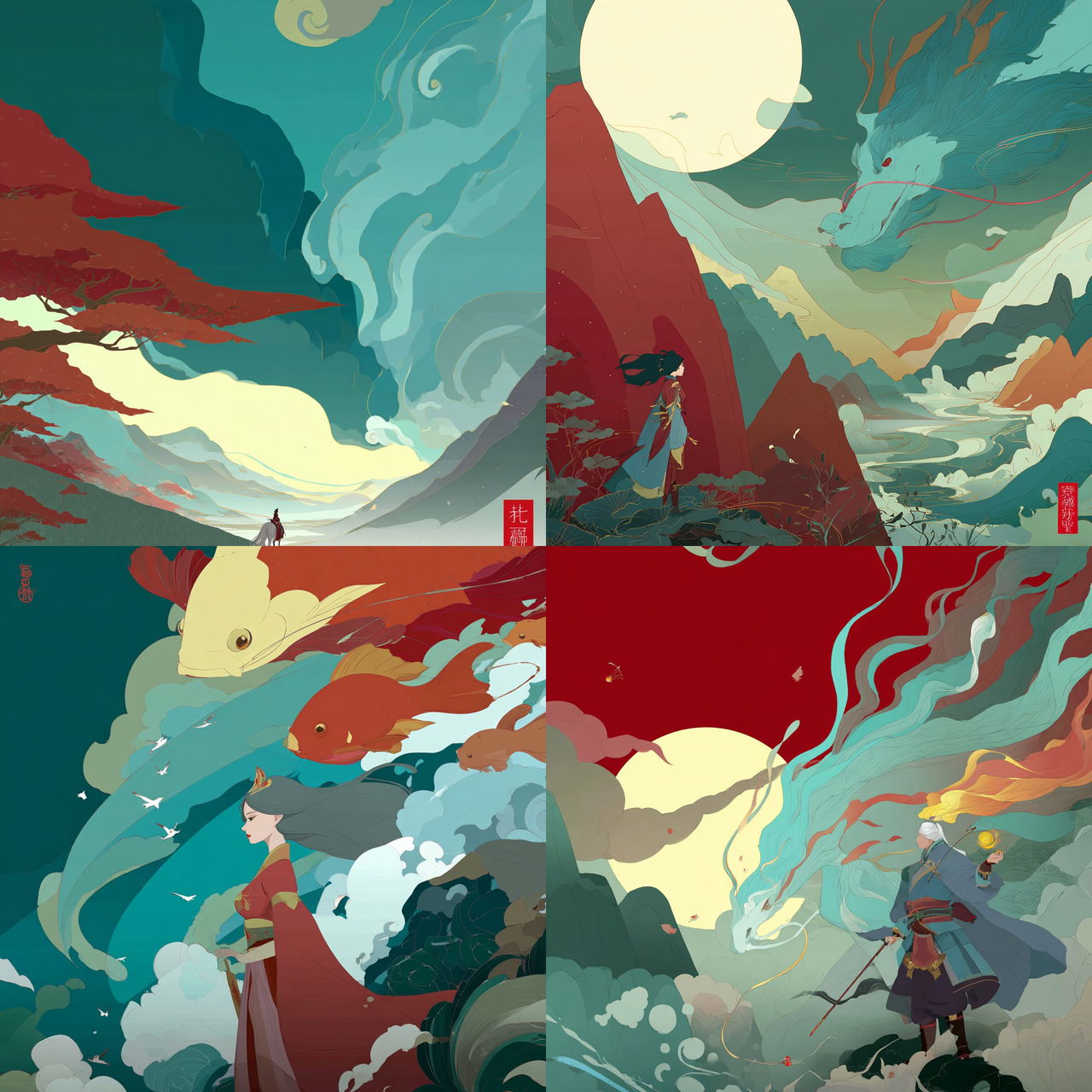 Bannervane style, Midjourney V7, render 1 of 4