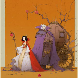 Dragonline Intaglio style, Midjourney V7: retro fairy-tale illustration