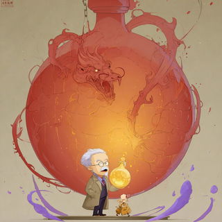 Dragonline Intaglio style, Midjourney V7: editorial illustration for popular scientific magazine cover