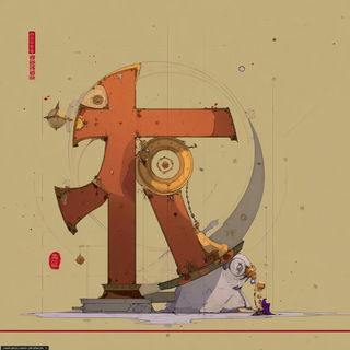 Dragonline Intaglio style, Midjourney V7: typographic composition with large letters