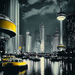 Couturewild style, Midjourney V7: megacity with futuristic bioarchitecture