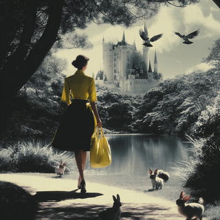 Couturewild style, Midjourney V7: retro fairy-tale illustration