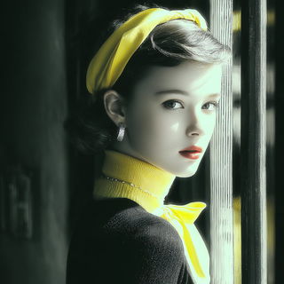 Couturewild style, Midjourney V7: photographic portrait of female protagonist