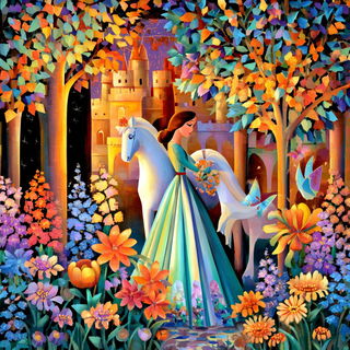 Floravolt style, Midjourney V7: retro fairy-tale illustration