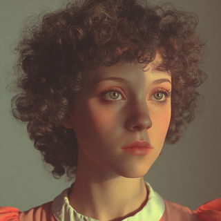 Cinemarble style, Midjourney V7: photographic portrait of female protagonist