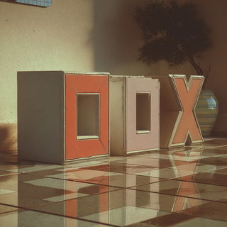 Cinemarble style, Midjourney V7: typographic composition with large letters