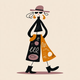 Petroglyphoop style, Midjourney V7: haute-couture fashion outfit