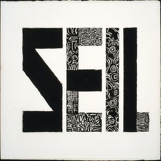 Lampblack Lattice style, Midjourney V7: typographic composition with large letters